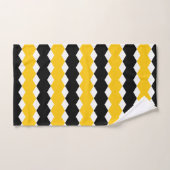 Black & Jaune Géométrique Funky Motif moderne (Serviette à main)