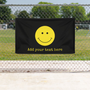 Black Jaune Sourire Grin Face Bannière joyeuse