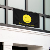 Black Jaune Sourire Grin Face Bannière joyeuse (Bâtiment extérieur)