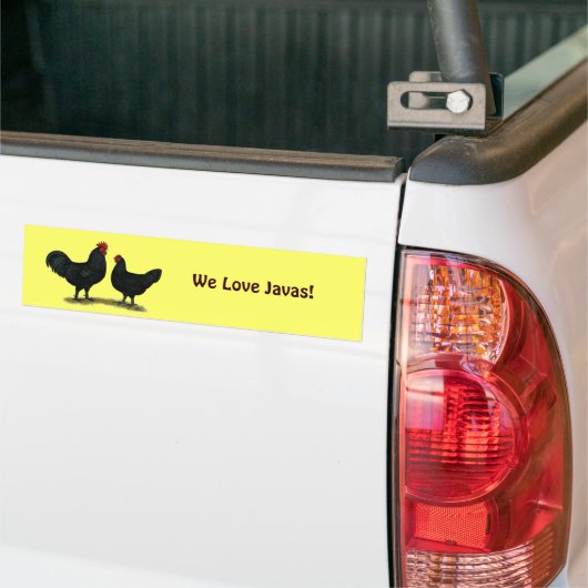 Black Java Chickens Bumpersticker (Op Truck)