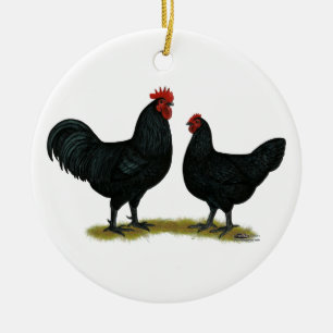 Black Java Chickens Keramisch Ornament