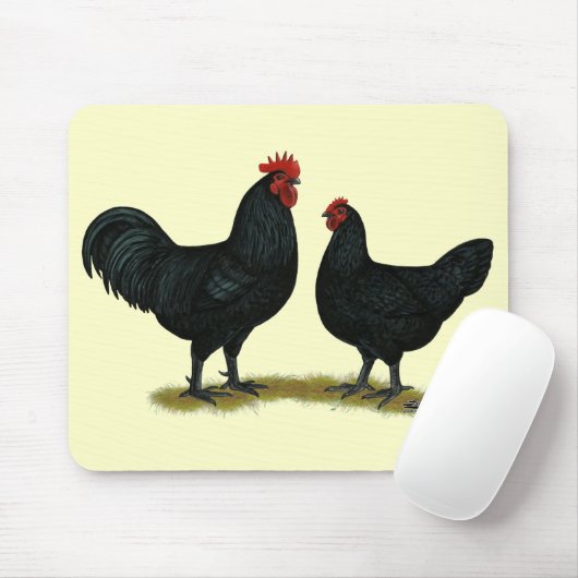 Black Java Chickens Muismat (Met muis)