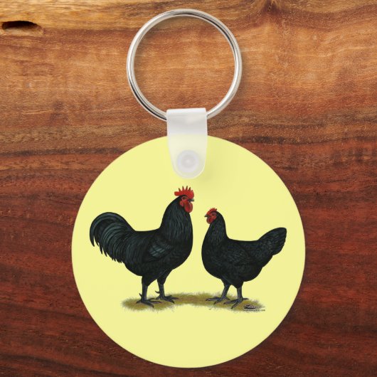 Black Java Chickens Sleutelhanger (Voorkant)