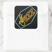 Black Jazz Vierkante Sticker (Tas)