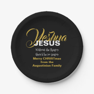 Black JESUS REASON SEASON-Bord voor kerstpapier Papieren Bordje