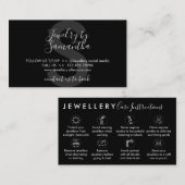 Black Jewelry Aftercare Instructions Visitekaartje (Voorkant / Achterkant)