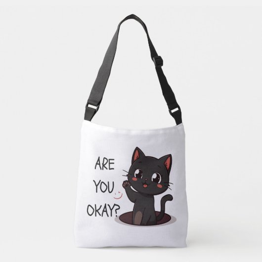Black Kawaii Cat Tote Bag – Cute Kawaii Cat Lover  (Devant)