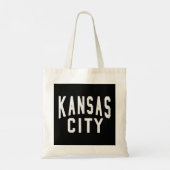 Black KC Kansas City Black & White Retro Basic Vin Tote Bag (Achterkant)