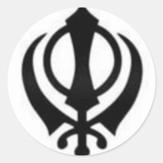 Black Khanda Ronde Sticker
