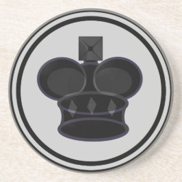 Black King Chess Piece Zandsteen Onderzetter