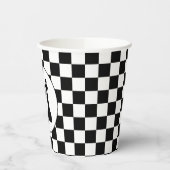 Black King Chess Pineersels Gay Wedding Monogram Papieren Bekers (Links)