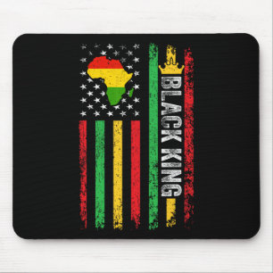 Black King Melanin Afro-Amerikaanse vlag Black His Muismat