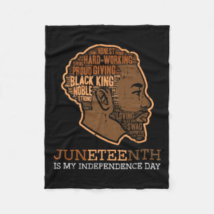 Black King Onafhankelijkheidsdag Melanine Vader Ma Fleece Deken