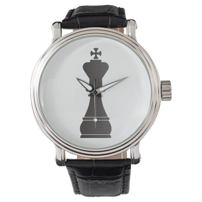 Black kingchess piece horloge (Voorkant)