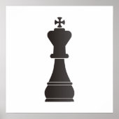 Black kingchess piece poster (Voorkant)