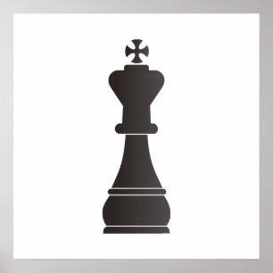 Black kingchess piece poster