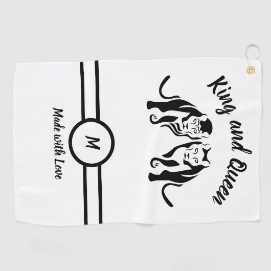 Black Kings and Queens Black Leo Leeuw en Leeuwin Golfhanddoek (Horizontaal)