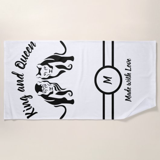 Black Kings and Queens Black Leo Leeuw en Leeuwin Strandlaken (Voorkant)