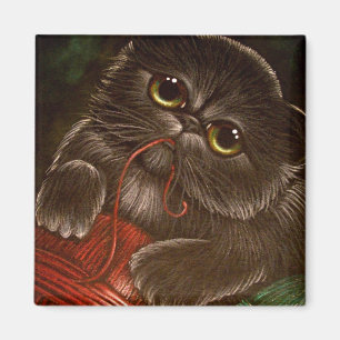 BLACK KITTEN CAT HOLIDAY Magnet Magneet