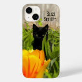 Black Kitten in de tuin Case-Mate iPhone Case (Achterkant)