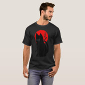 Black Kitten Ninja Cat Kat Japans Samurai Cat T-shirt (Voorkant volledig)