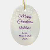 Black Kitten Silver Bulb Bokeh Kerstmis Keramisch Ornament (Achterkant)