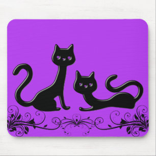 Black Kittens Cartoon VI Muismat