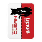 Black Kitty Cat Dishwasmachine Magnet - Verbruikte Magneet (Verticaal)