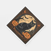 Black Kitty Cat Halloween Servet (Hoek)