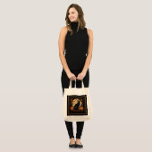 Black Kitty Cat Halloween Tote Bag (Voorkant (model))