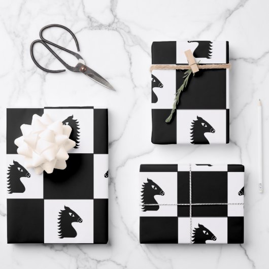 Black Knight Schaakspel Inpakpapier Vel (Voorkant)