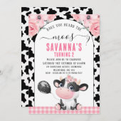 Black Koe Print Heb je de Moos Birthday gehoord Kaart (Voorkant / Achterkant)