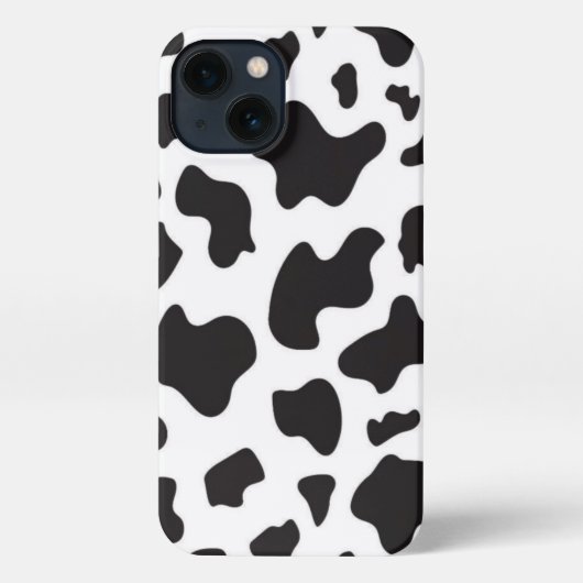 Black Koe Print Phone Cass iPhone Hoesje (Achterkant)