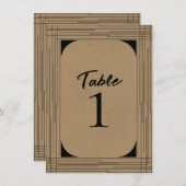 Black Kraft Minimal Modern Lines Tafelnummer (Voorkant / Achterkant)