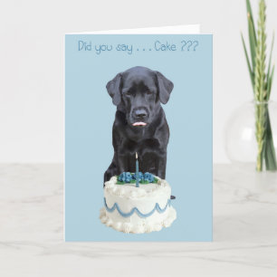 Black Lab All Occasion Card - Dog Cake Birthday Kaart