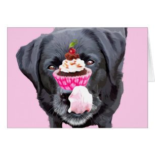 Black Lab All Occasion Kaart - Cupcake Kaarten - D