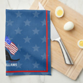 Black Lab American Flag Night Sky Kitchen Towel Theedoek (Quarter Fold)