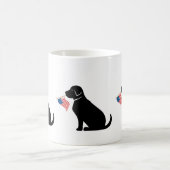 Black Lab American Flag Patriotique USA Coffee Mug (Centre)