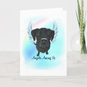 Black Lab Angel Dog Pet Loss Card Bedankkaart