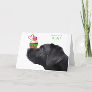 Black Lab bedankkaart - Dog Thank You