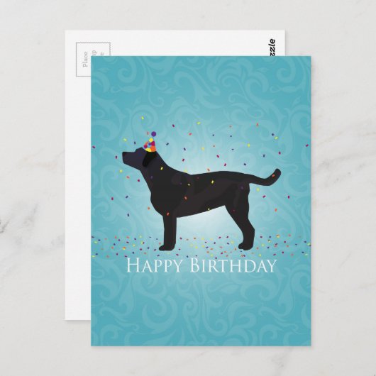 Black Lab Bonne conception de carte d'anniversaire (Devant / Derrière)
