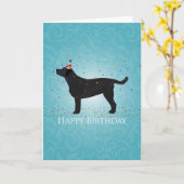 Black Lab Bonne conception de carte d'anniversaire (Fleur jaune)