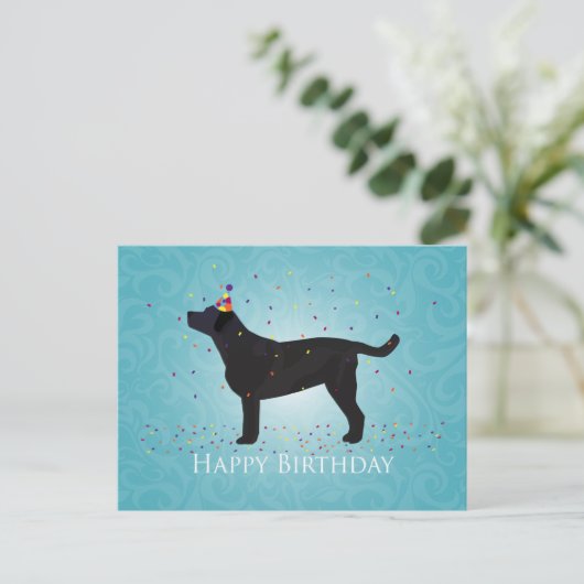 Black Lab Bonne conception de carte d'anniversaire (Debout devant)