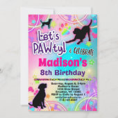 Black Lab Chien Anniversaire PAWty Invitation pour (Devant)