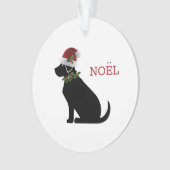 Black Lab Chien Noël Santa Hat Holly Noel Texte (devant)