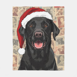 Black lab christmas blanket fleece deken