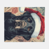 Black lab christmas blanket fleece deken (Voorkant (Horizontaal))