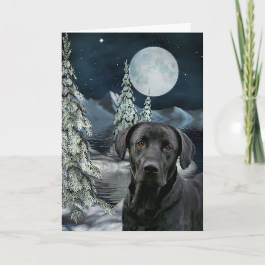 Black lab Christmas Feestdagen Kaart (Voorkant)
