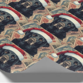Black lab christmas gift wrap cadeaupapier
