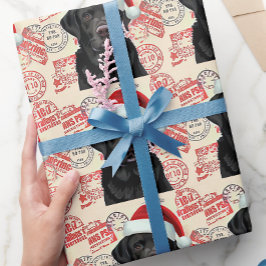 Black lab christmas gift wrap cadeaupapier